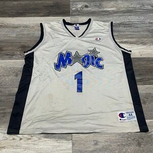 Vintage 90s Champion Blue L Tracy McGrady #1 Orlando Magic NBA Jersey‎